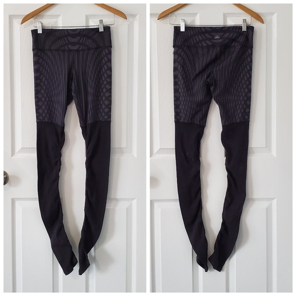 ALO Yoga Pants - Alo Yoga Goddess Black Arches Ribbed Leggings